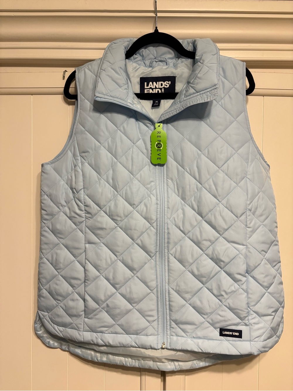 Lands' End Light Blue Quilted Sleeveless Vest